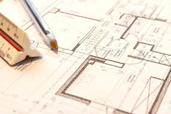 Image of architect Ashford drawings